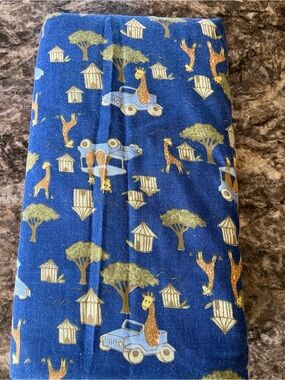 Blue Giraffe Safari Cotton Fabric